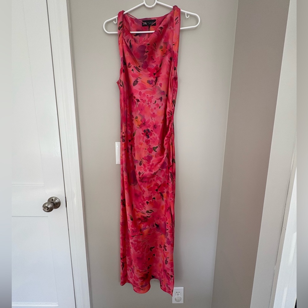 Zara Floral Pink Maxi Dress